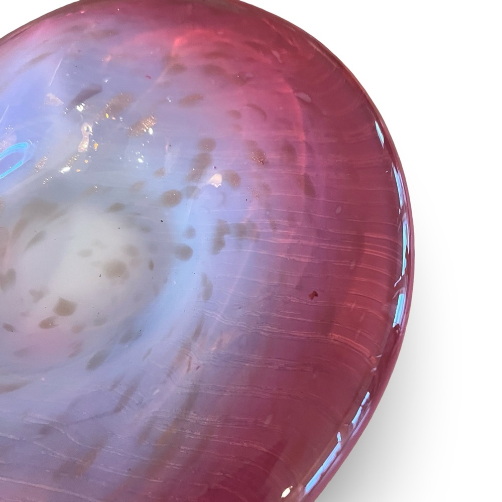 Mid-Century Fratelli Toso Murano White Opaline, Pink and Gold Art Glass Bowl - Picture 3 of 9